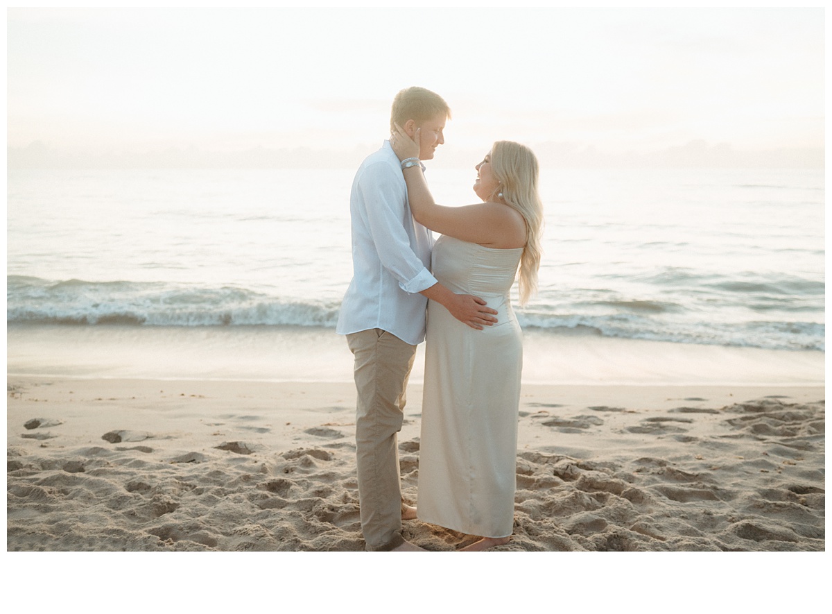 couple hugging after florida beach elopement at sebastian inlet beach