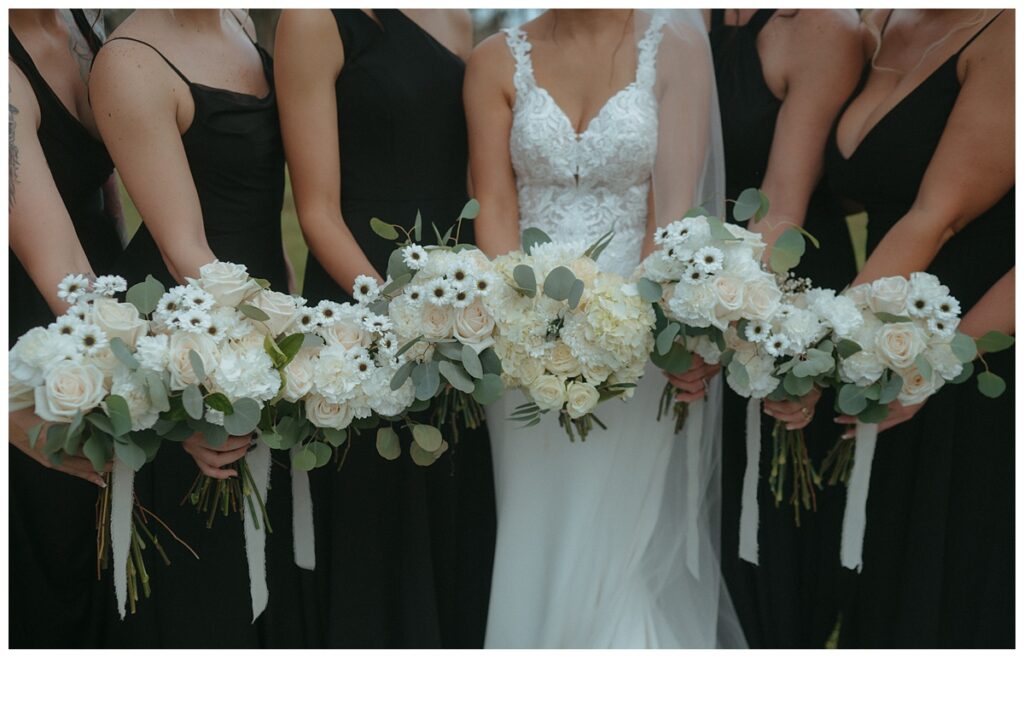 bridemaid white flowers and greenery bouquet 