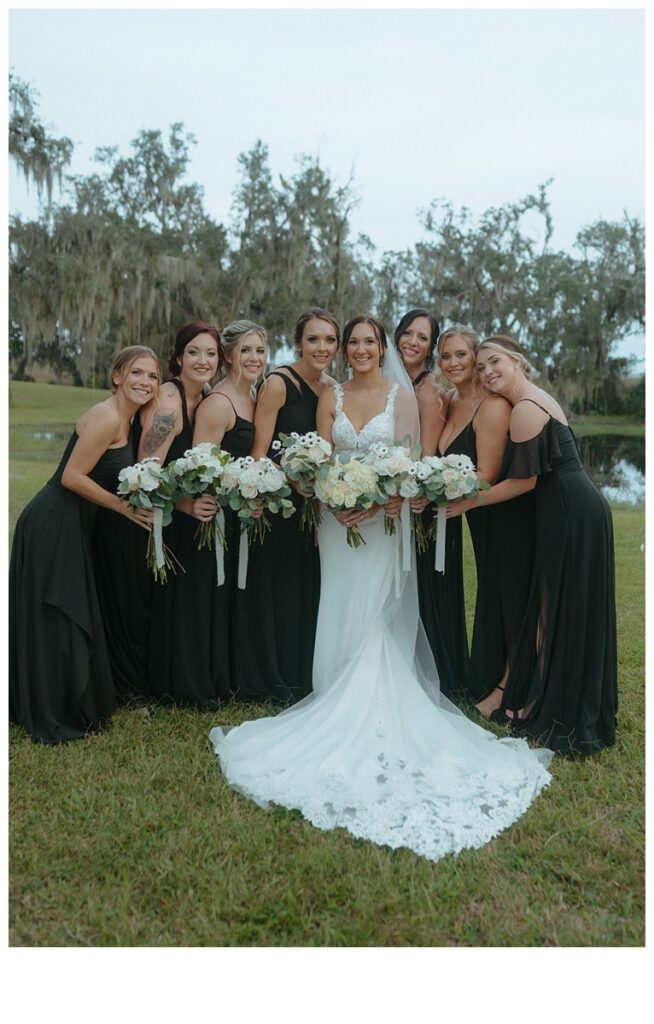 bride and bridesmaids together