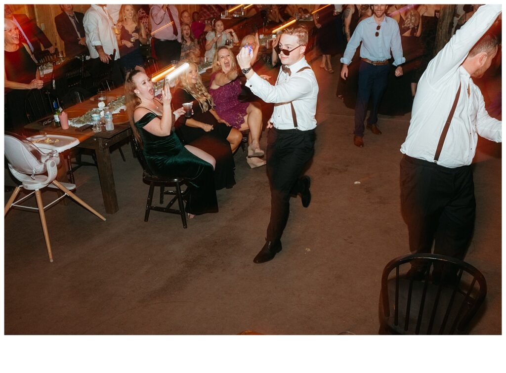 groomsmen catches garter 