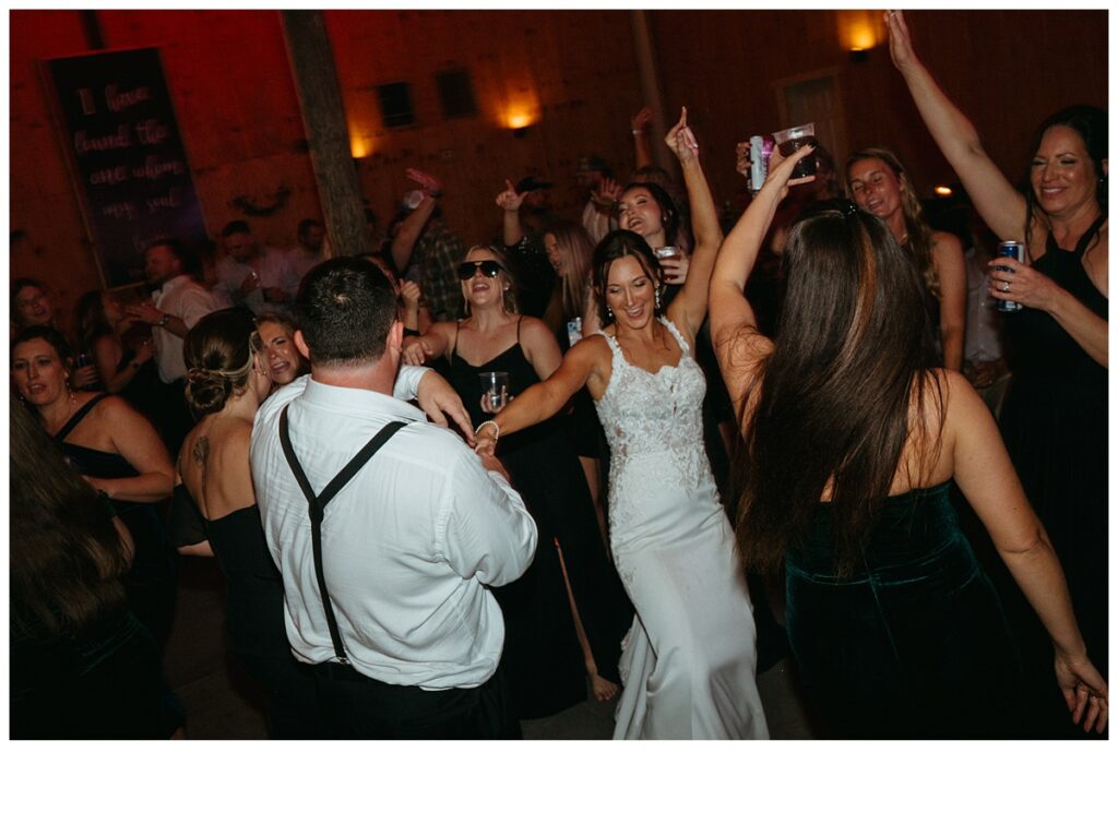 bride and groom dancing and having fun