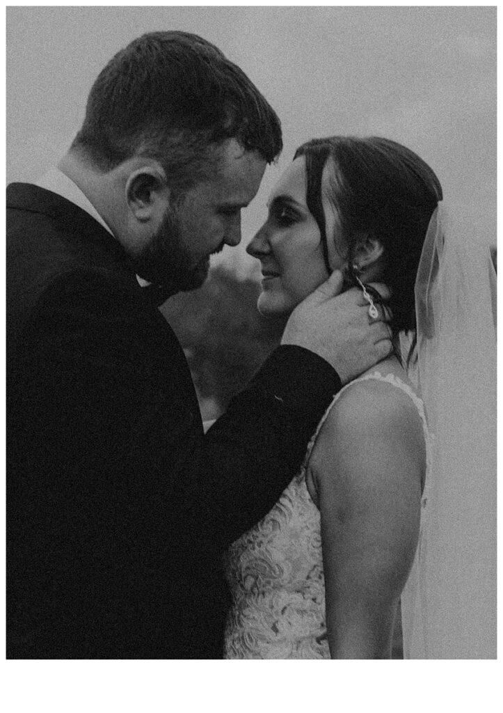 black and white bride and groom 