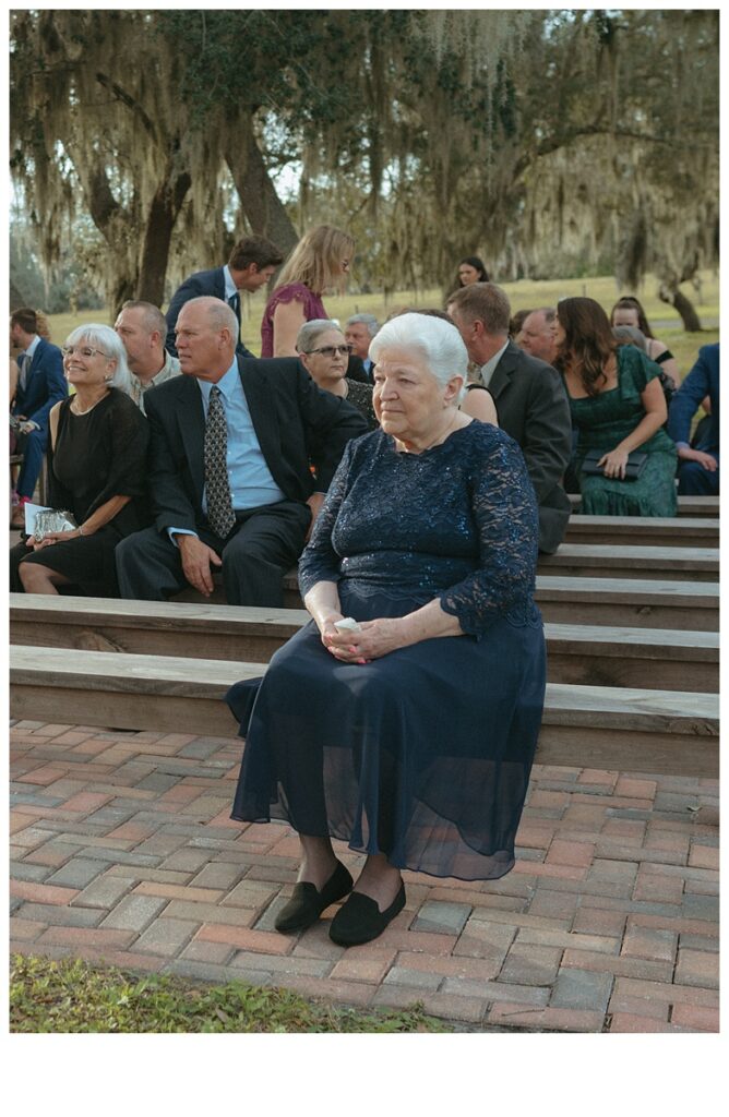 bride grandmother waiting for ceremony to begin