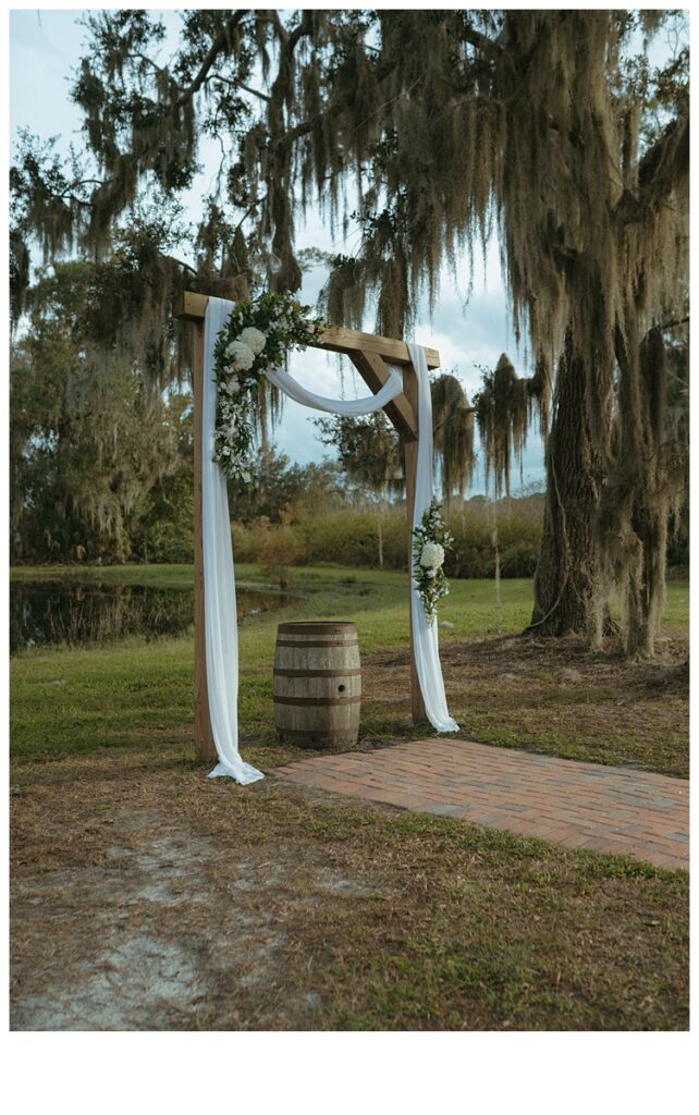 ceremony arch at black willow ranch mims