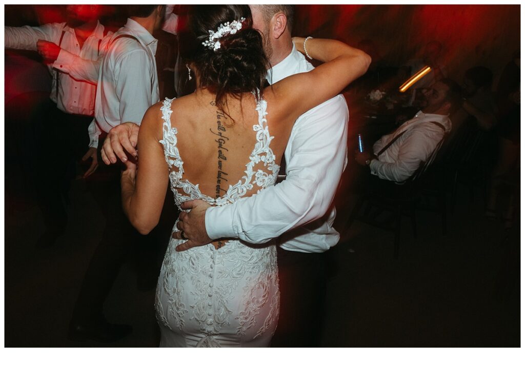 bride and groom fun reception party photo at black willow ranch, mims florida