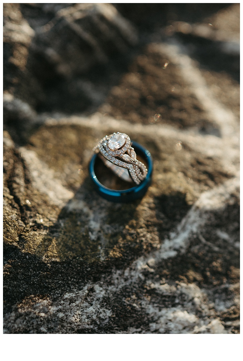 elopement couple wedding rings