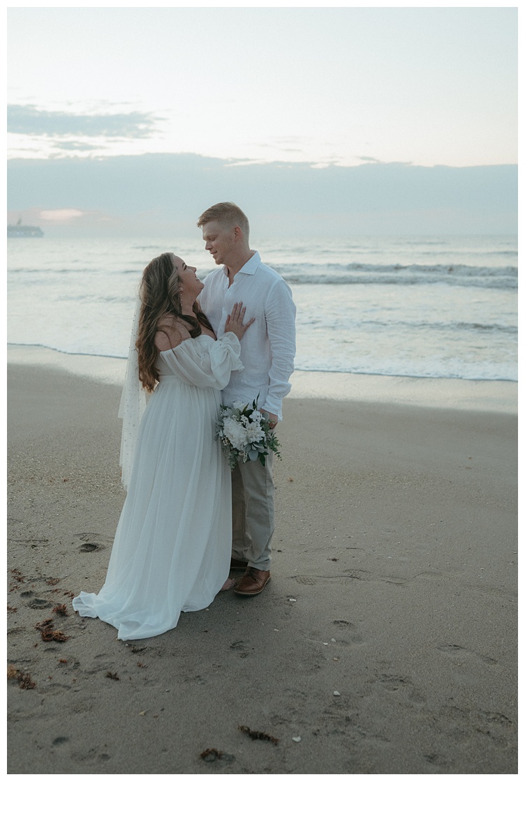 bride and groom warm embrace