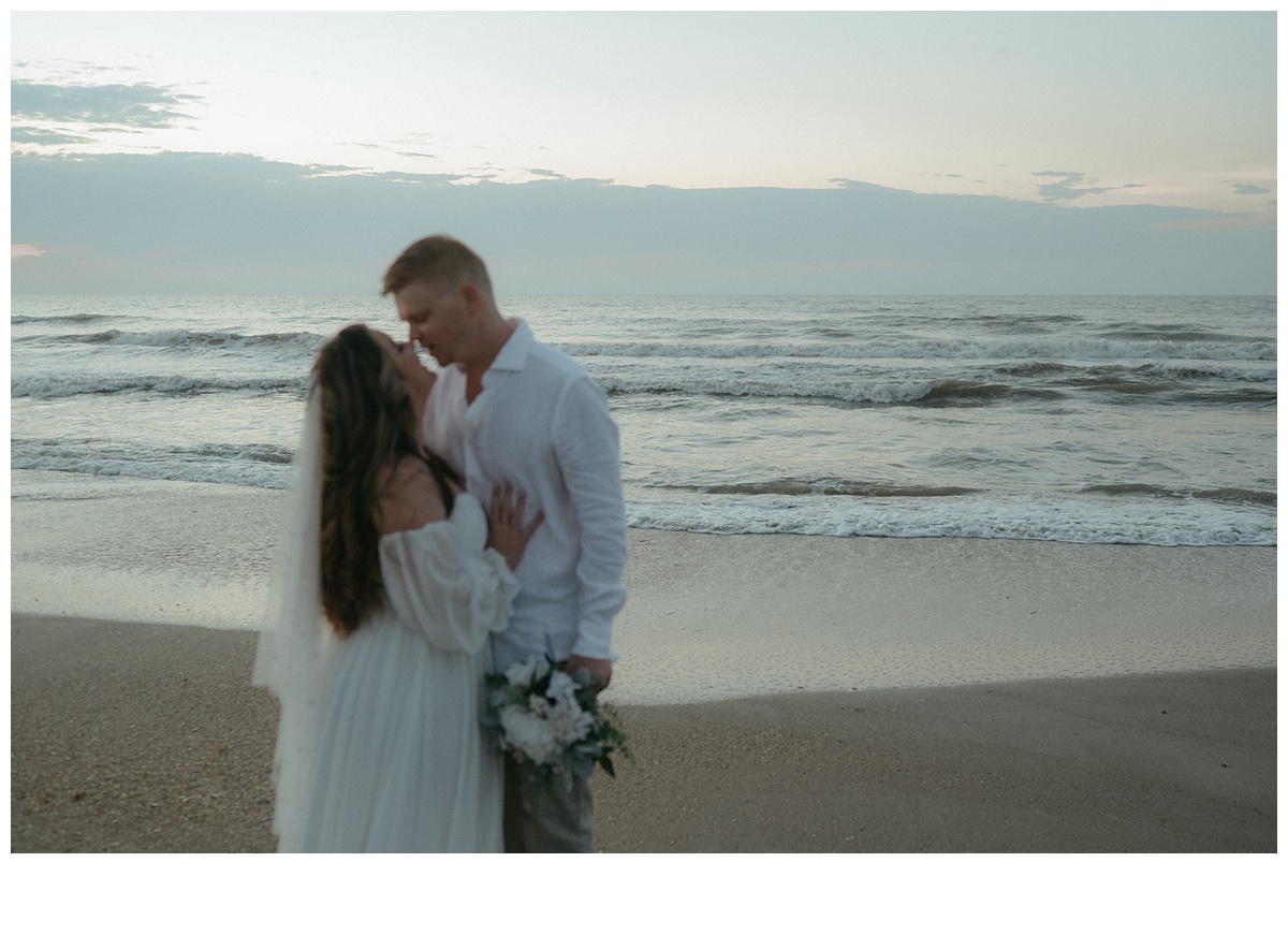 unique bride and groom beach elopement