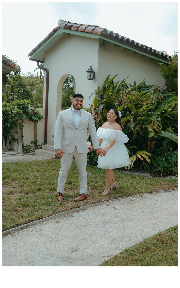 bride and groom first look