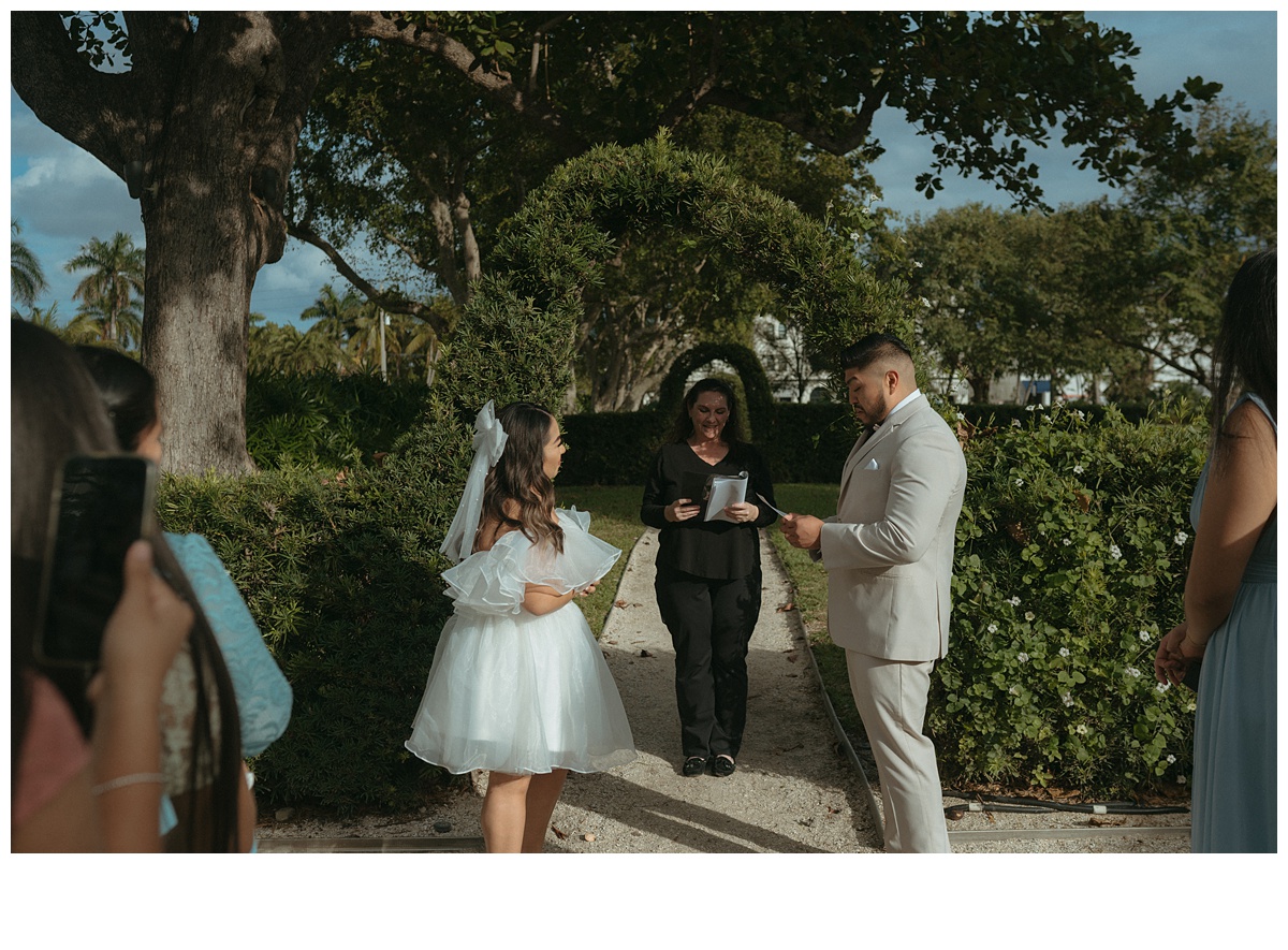 emotional groom reading vows during elopement ceremony