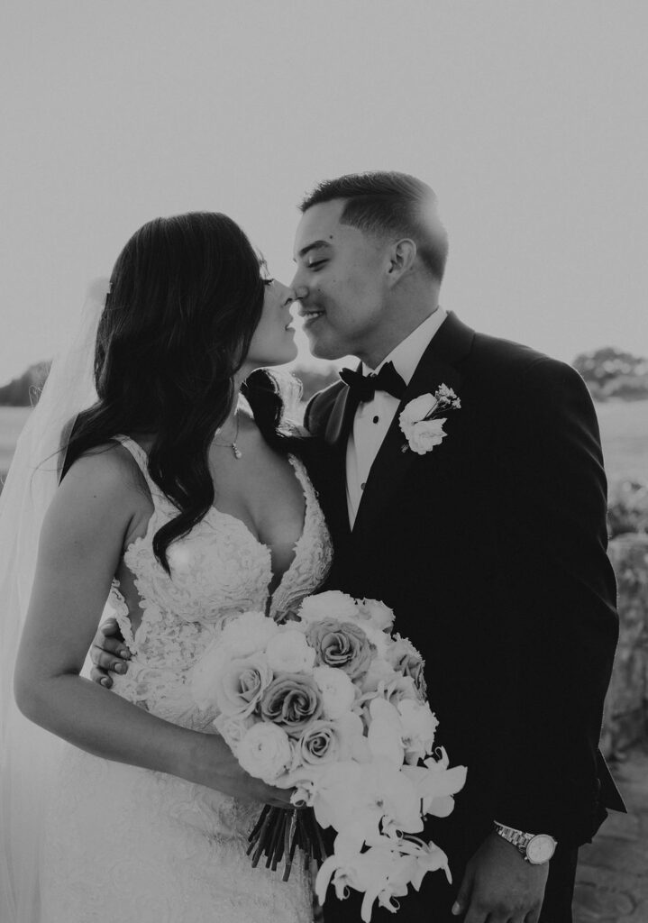 bride and groom golden hour portraits in Florida