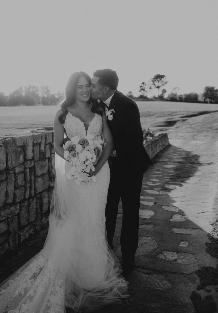 bride and groom golden hour portraits in Florida