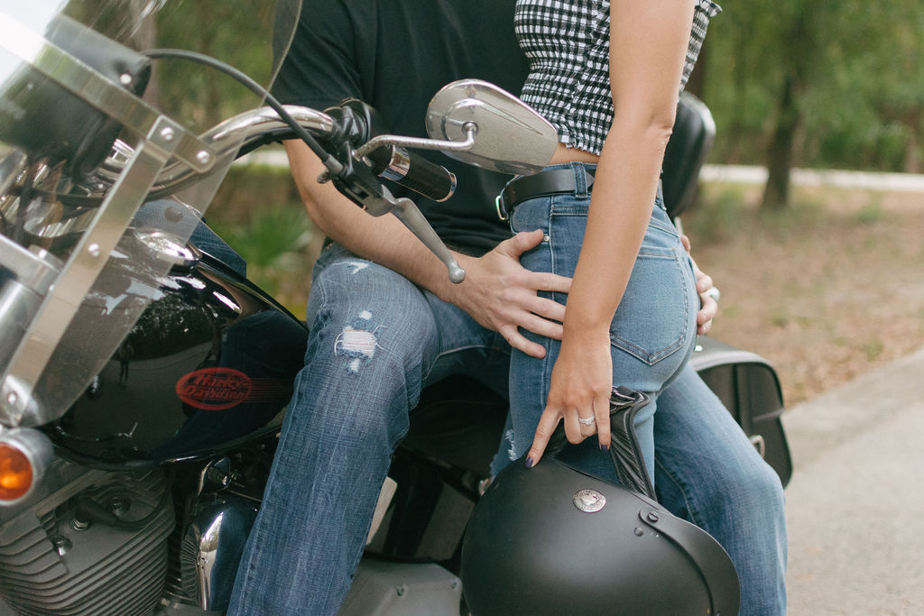 Motorcycle Engagement Pictures in Tampa Florida