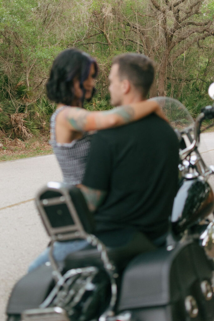 Motorcycle Engagement Pictures in Tampa Florida