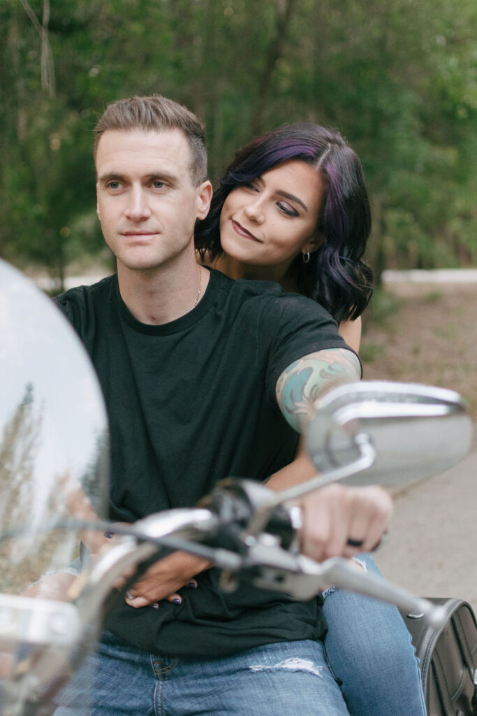 Motorcycle Engagement Pictures in Tampa Florida