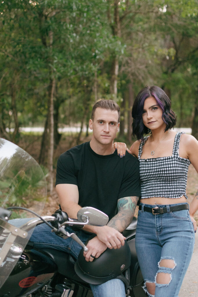 Motorcycle Engagement Pictures in Tampa Florida