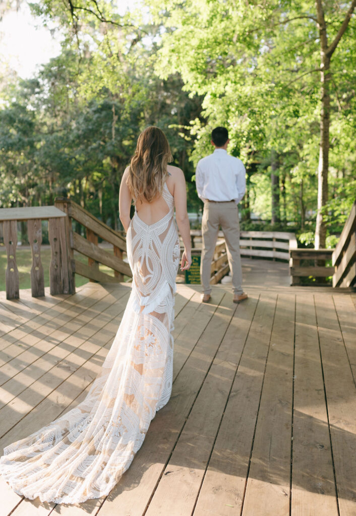 First look before they elope at Kelly Park Springs in Florida