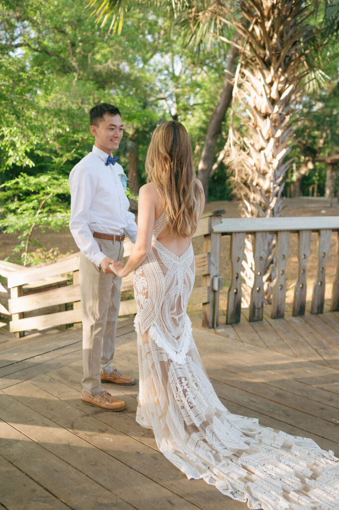 First look before they elope at Kelly Park Springs in Florida