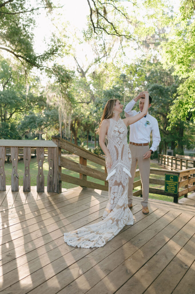 First look before they elope at Kelly Park Springs in Florida