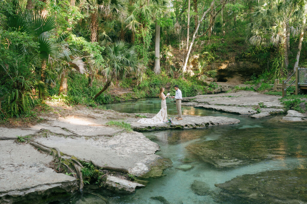 Intimate elopement at Kelly Park Springs in Florida