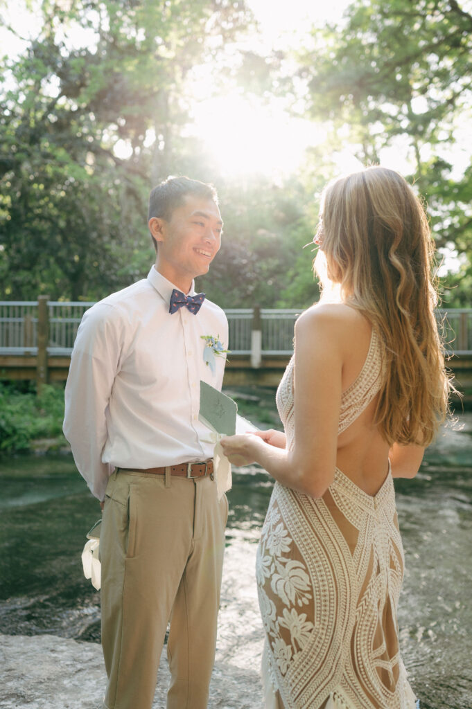 Intimate elopement at Kelly Park Springs in Florida