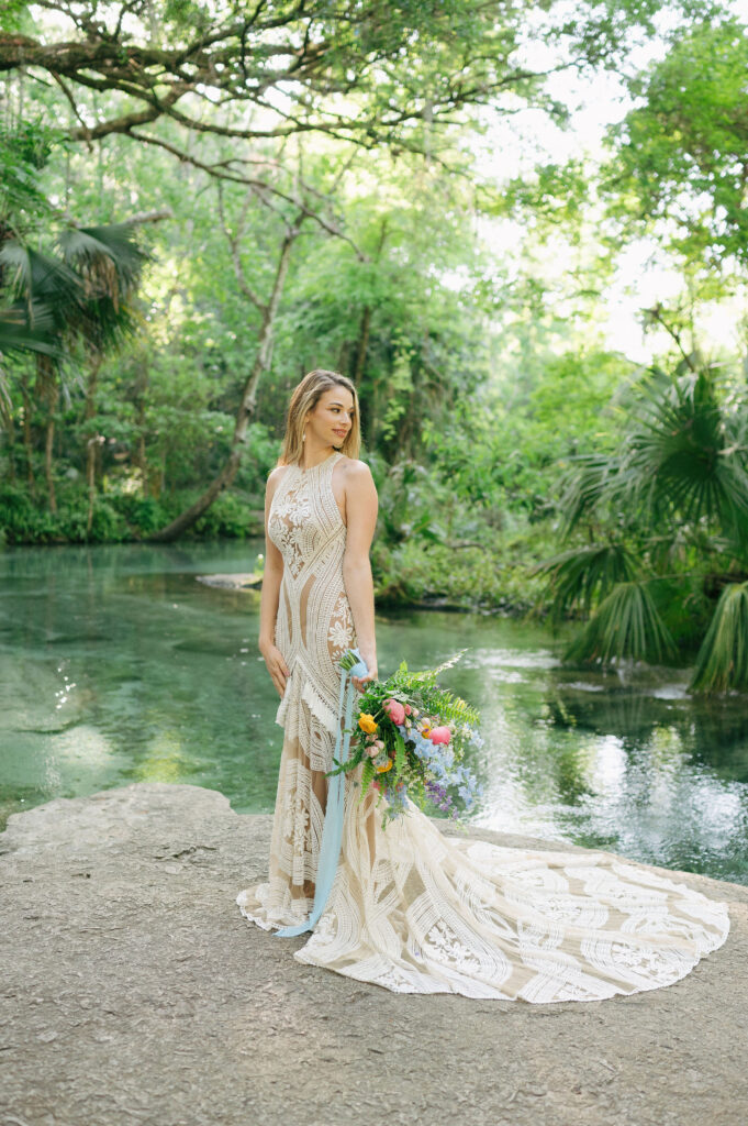 Intimate elopement at Kelly Park Springs in Florida