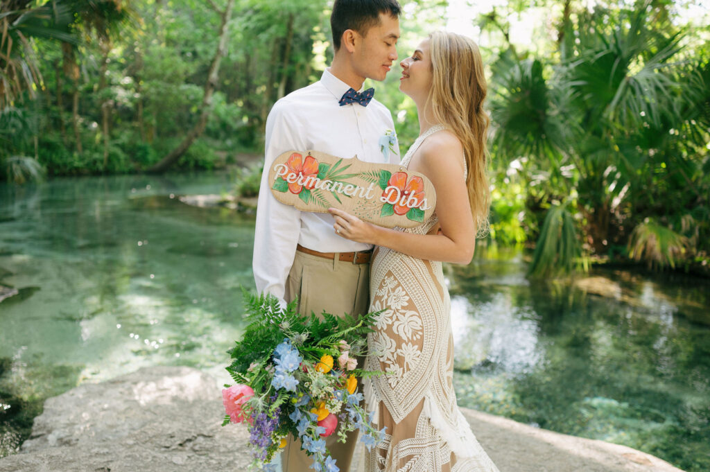 Intimate elopement at Kelly Park Springs in Florida