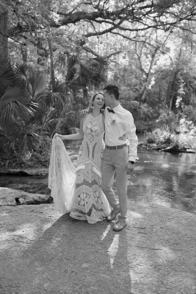 First look before they elope at Kelly Park Springs in Florida