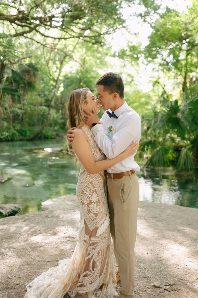 Intimate elopement at Kelly Park Springs in Florida