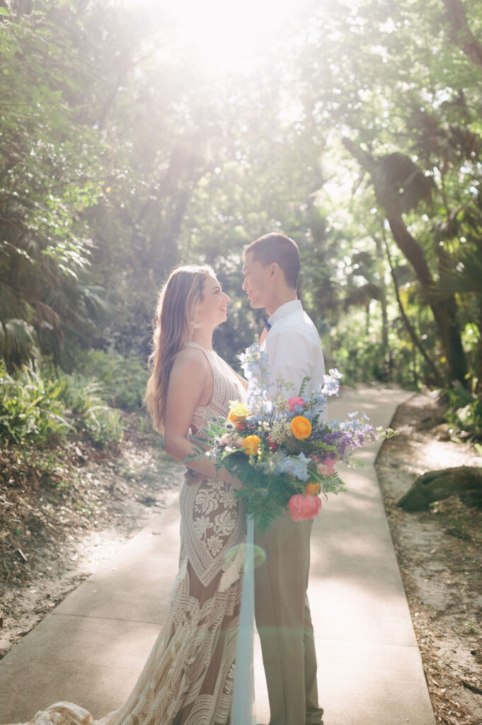 Intimate elopement at Kelly Park Springs in Florida