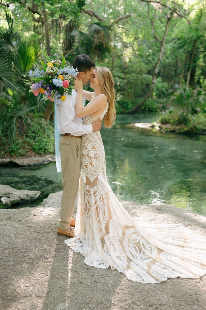 Intimate elopement at Kelly Park Springs in Florida