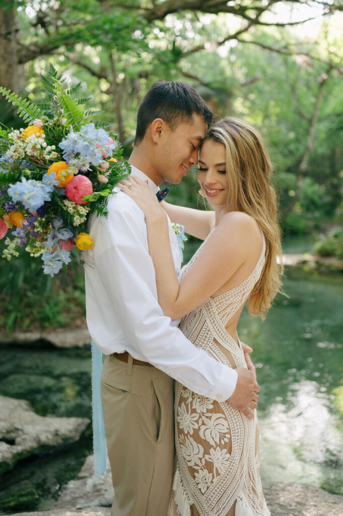 Intimate elopement at Kelly Park Springs in Florida